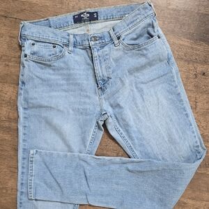 HOLLISTER Mens Skinny Light Blue Wash 32 X 36